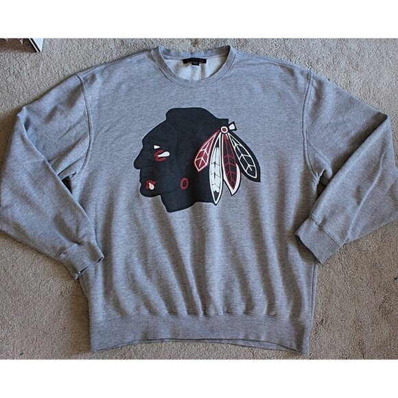 BLACK SCALE Mens Indian Head Sweatshirt, Streetwear + Snowboarding - Grey, sz XL - Picture 8 of 10